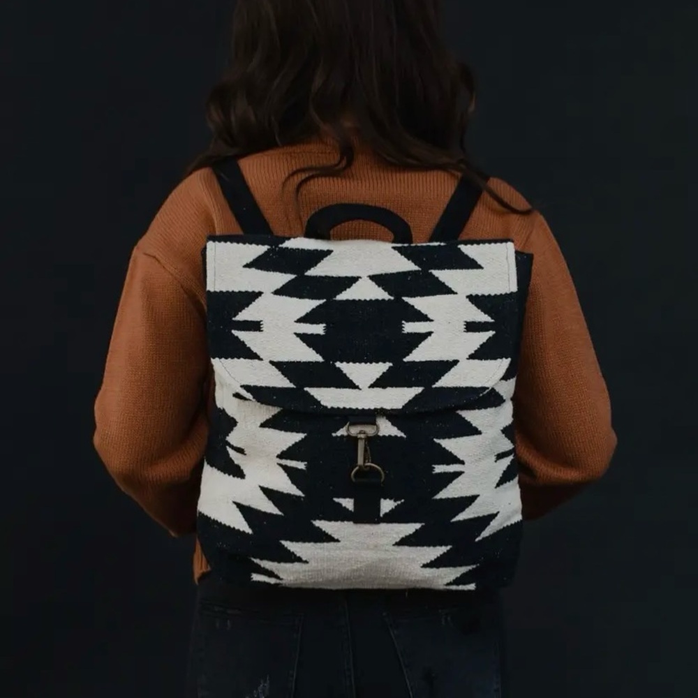 Black & Cream Aztec Backpack